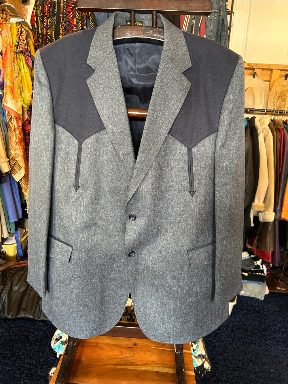 Men's Two-Tone Navy Western-Inspired Blazer